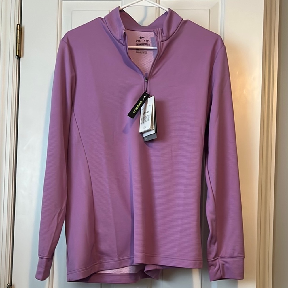 NWT Nike orchid UPF40+ Drifit 1/2 zip